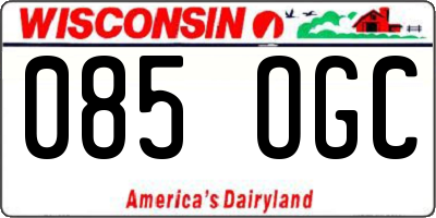 WI license plate 085OGC