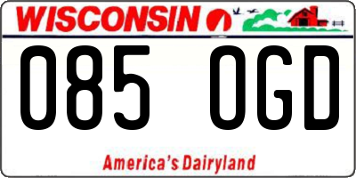 WI license plate 085OGD