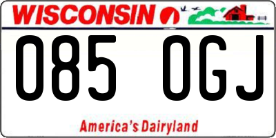 WI license plate 085OGJ