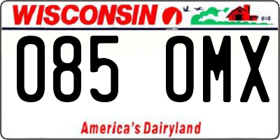 WI license plate 085OMX