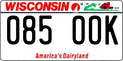 WI license plate 085OOK