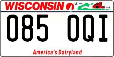 WI license plate 085OQI
