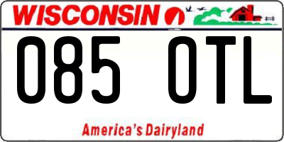 WI license plate 085OTL