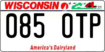 WI license plate 085OTP
