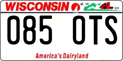 WI license plate 085OTS