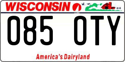 WI license plate 085OTY