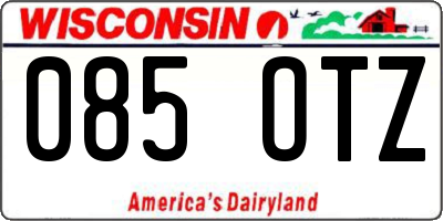WI license plate 085OTZ