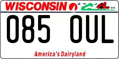 WI license plate 085OUL