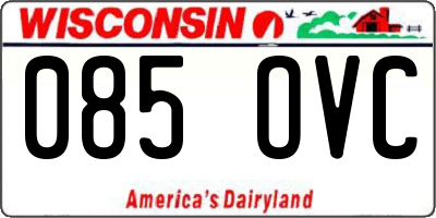 WI license plate 085OVC