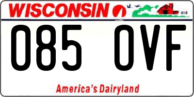WI license plate 085OVF