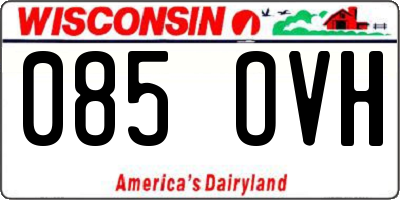 WI license plate 085OVH