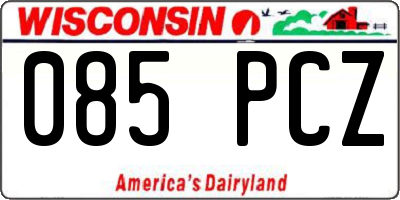 WI license plate 085PCZ