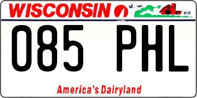 WI license plate 085PHL