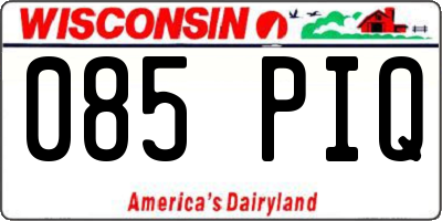 WI license plate 085PIQ