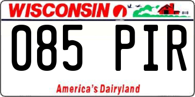 WI license plate 085PIR