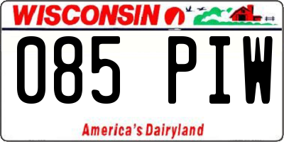 WI license plate 085PIW