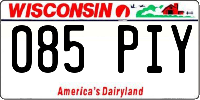 WI license plate 085PIY