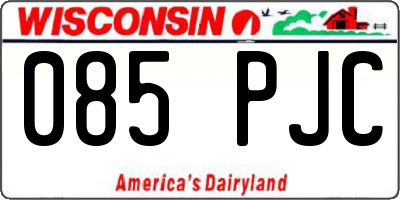 WI license plate 085PJC