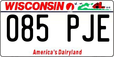 WI license plate 085PJE
