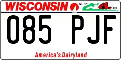 WI license plate 085PJF