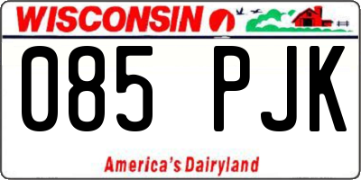 WI license plate 085PJK
