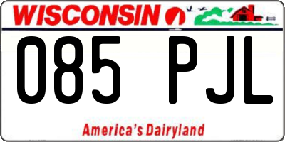 WI license plate 085PJL