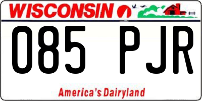WI license plate 085PJR