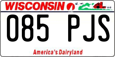 WI license plate 085PJS
