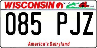 WI license plate 085PJZ