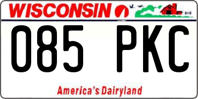 WI license plate 085PKC