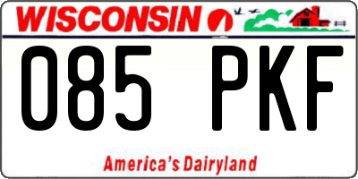 WI license plate 085PKF
