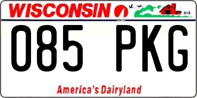 WI license plate 085PKG