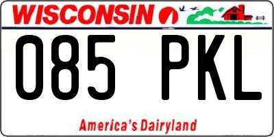 WI license plate 085PKL