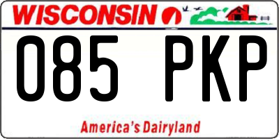 WI license plate 085PKP