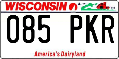 WI license plate 085PKR