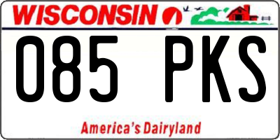 WI license plate 085PKS