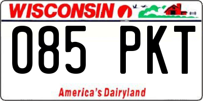 WI license plate 085PKT