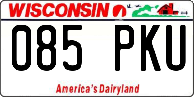 WI license plate 085PKU