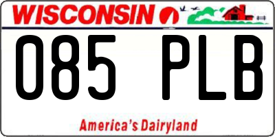WI license plate 085PLB
