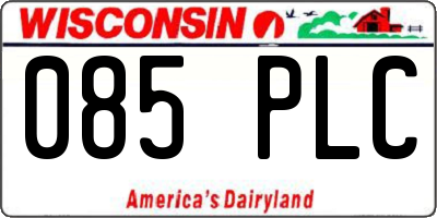 WI license plate 085PLC