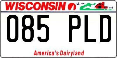 WI license plate 085PLD