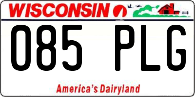 WI license plate 085PLG
