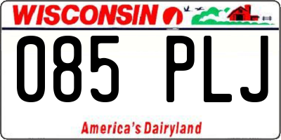 WI license plate 085PLJ