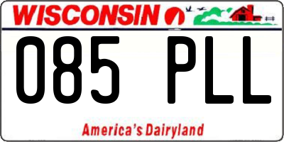 WI license plate 085PLL