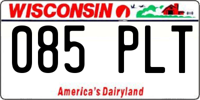 WI license plate 085PLT