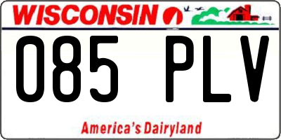 WI license plate 085PLV