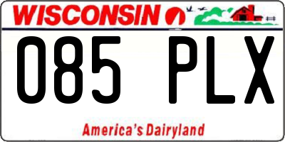 WI license plate 085PLX