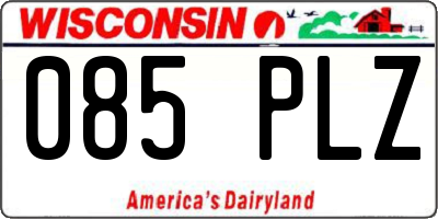 WI license plate 085PLZ