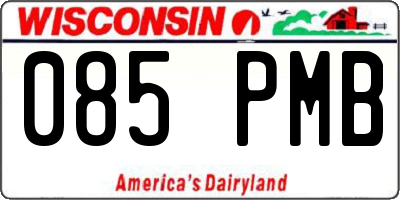 WI license plate 085PMB