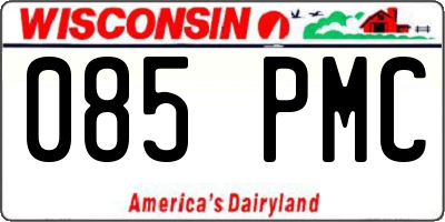WI license plate 085PMC